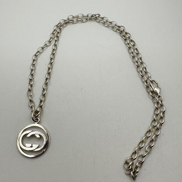 ~20” Authentic Gucci Interlocking necklace in sterling silver! - Picture 10 of 12